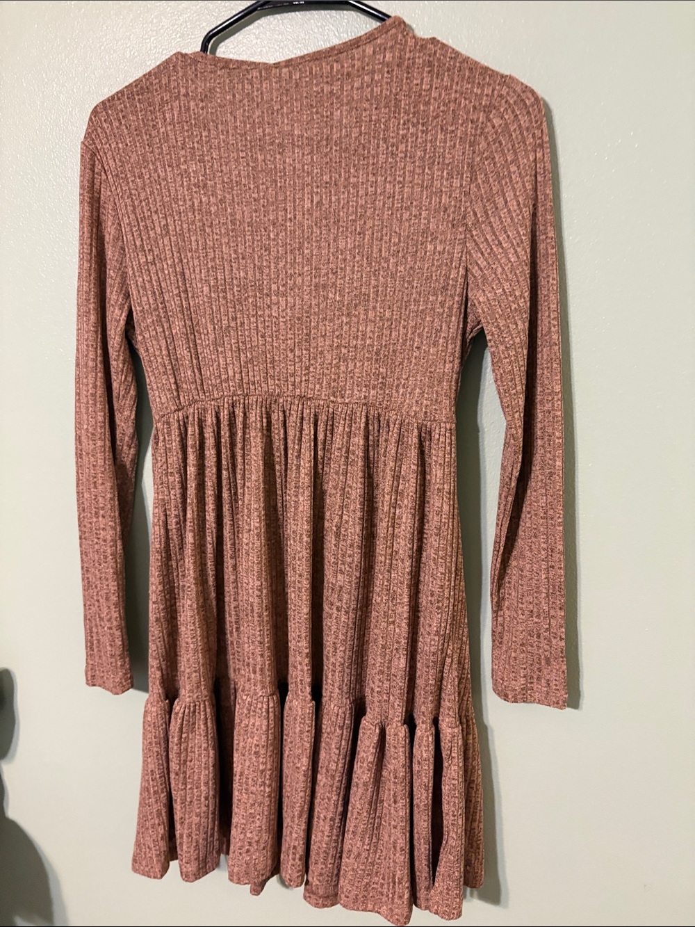 Cupshe Ribbed Tiered Dress - Rust - Picture 4 of 5